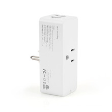 Smart WiFi Plug 15A with Dual USB Ports 2.4A Output Supporting Amazon Alexa Google Assistant